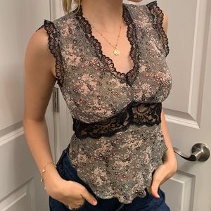 Vintage Silk Floral Tank Top